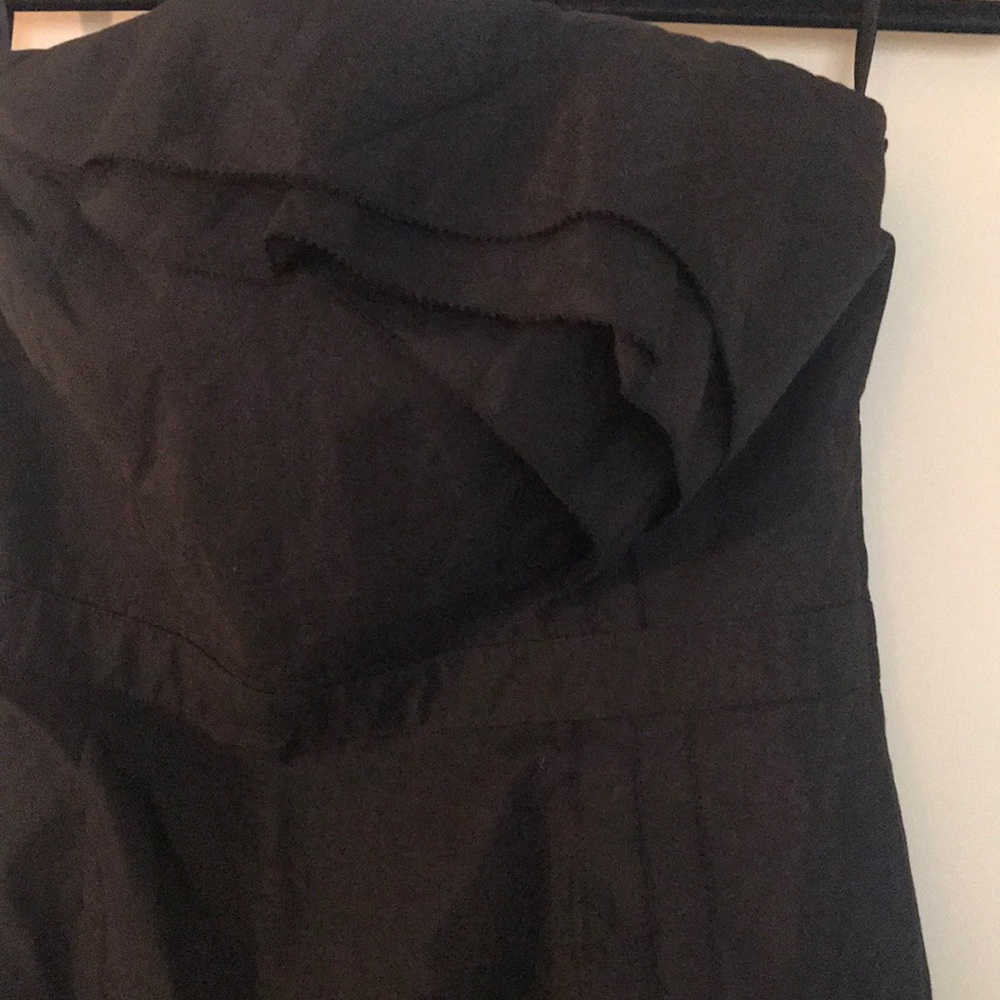 Strapless Black Dress with Ruffle Detail - Picture 3 of 6